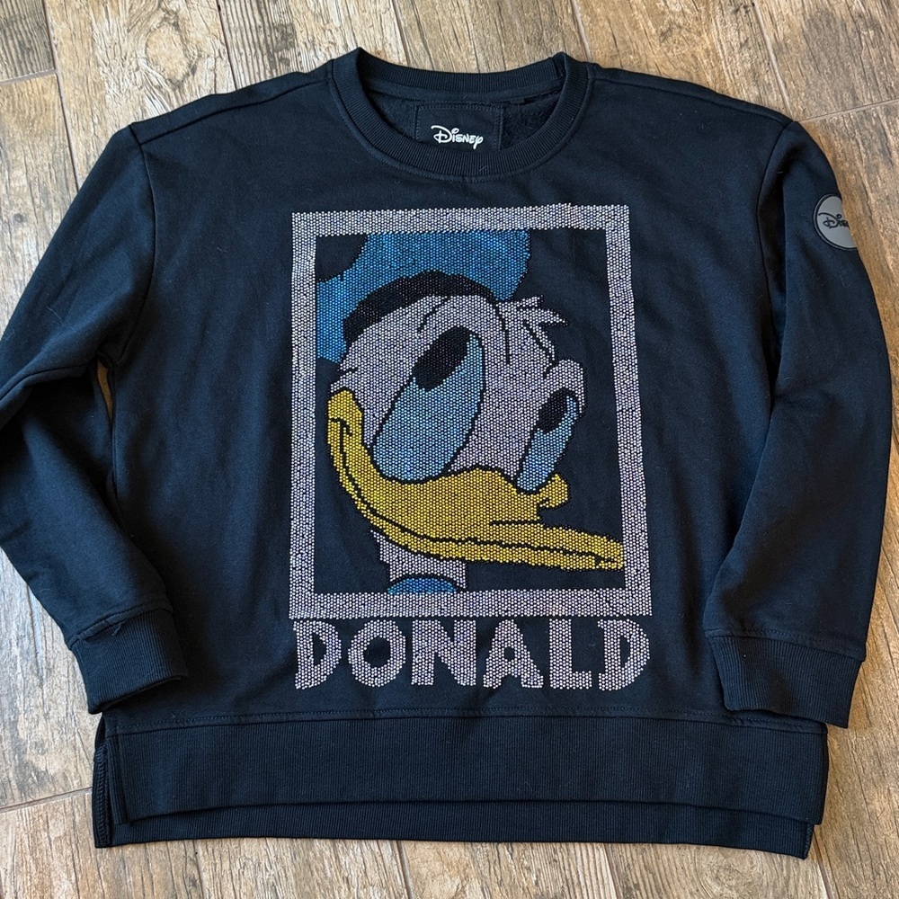 Disney rhinestone Donald black long sleeve XXL sweater